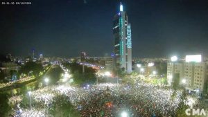 La celebración pandémica en Plaza Baquedano