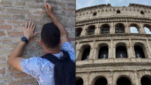 Turista que talló su nombre en el Coliseo se justificó diciendo que desconocía la antigüedad de la construcción