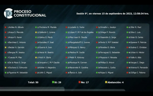 Votación pleno consejo constitucional