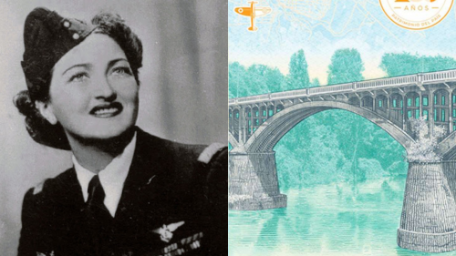 Así es el impreso que conmemora a Margot Duhale, la primera mujer chilena en pilotar aviones de guerra y voluntaria en la Segunda Guerra Mundial