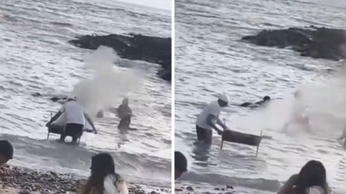 Hombre apaga su parrilla en playa de Iquique: habían niños en el agua