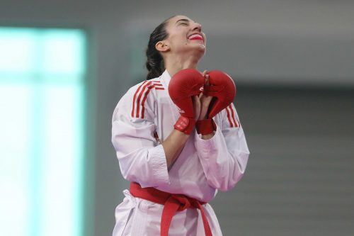 Karateca Valentina Toro tras ganar oro en Rabat: 