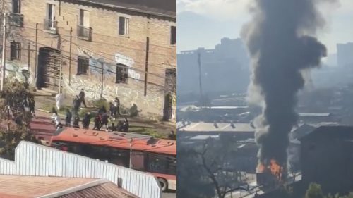Queman bus Red de locomoción colectiva en las cercanías del INBA