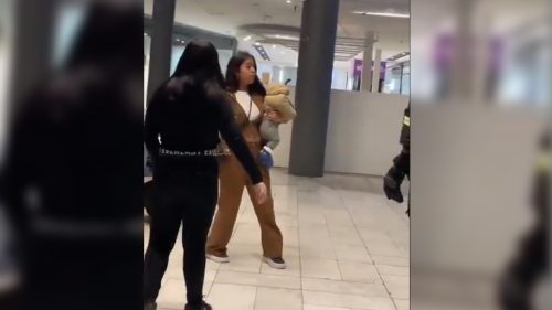 Con un bebé en brazos: dos mujeres pelearon a golpes en Mall Plaza Vespucio