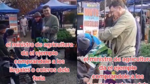 Ministro de Agricultura es grabado comprando a vendedores informales en feria de Rancagua
