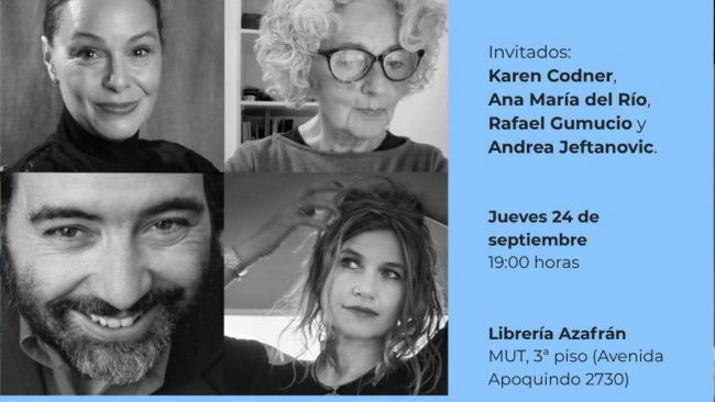 Karen Codner, Ana María del Río, Rafael Gumucio y Andrea Jeftanovic conversarán sobre familia y memoria en Santiago