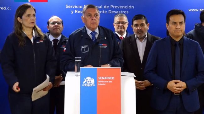 Senapred reporta 118 damnificados y 75 viviendas con daño mayor por sistema frontal