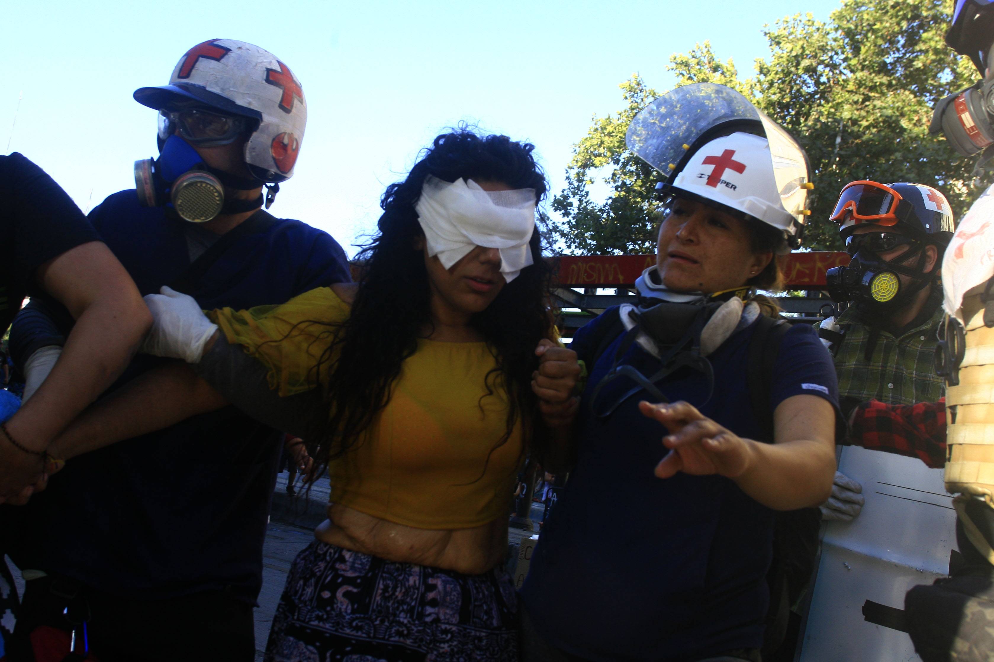 Persona herida en las manifestaciones. Créditos: Agencia Uno