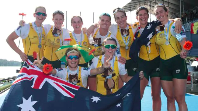 El equipo australiano de ocho con timonel. Créditos: News Corp Australia