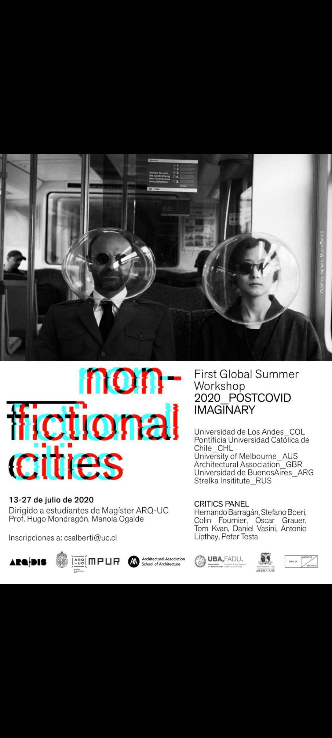 Workshop que realizará Hugo Mondragón entre el 13 y 27 de julio.