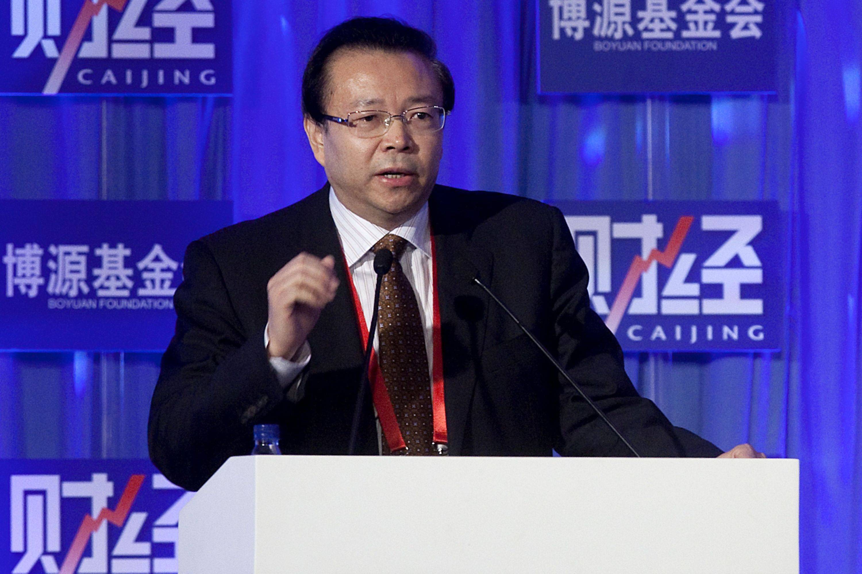 Lai Xiaomin habla en la Conferencia Anual de Caijing en 2012 in Beijing, China. Créditos: Bloomberg.